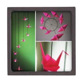 Hot Pink Origami Crane Mobile Premium Gift Box