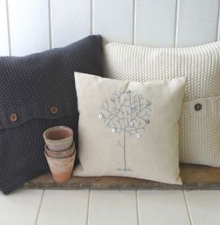 handmade cable knit cushion covers by posh totty designs interiors