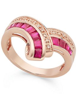 10k Rose Gold over Sterling Silver Ring, Ruby (1 1/4 ct. t.w.) and Diamond Accent Ring   Rings   Jewelry & Watches