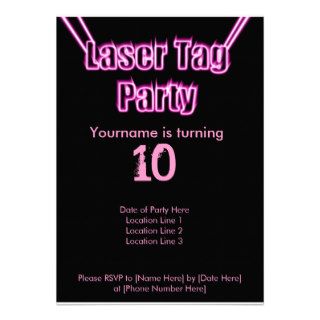 Laser Tag Party Pink Invitation