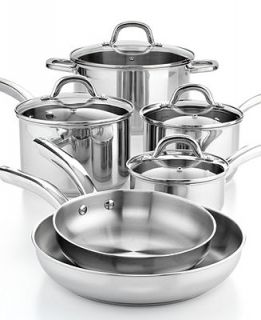 Martha Stewart Collection Stainless Steel 10 Piece Cookware Set   Cookware   Kitchen