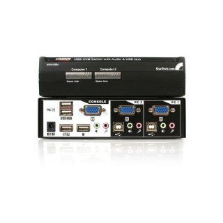 StarTech 2 Port Steel USB KVM Switch with Audio and USB 2.0 Hub (SV231USBA)   Computers & Accessories