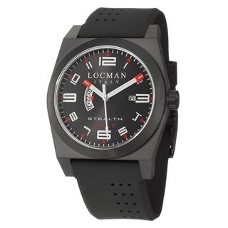 Locman Men's 'Sport' Black Titanium and Rubber Quartz Date Watch Locman Men's Locman Watches