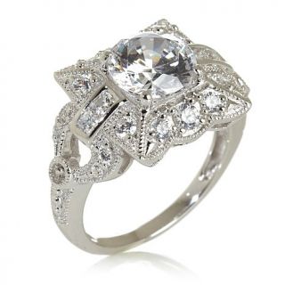 Xavier 2.72ct Absolute™ Round Scalloped Square Frame Ring