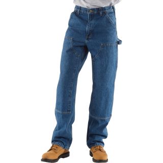 Carhartt Double-Front Logger Dungaree — Dark Stone, 30in. Waist x 34in. Inseam, Model# B73  Dungarees