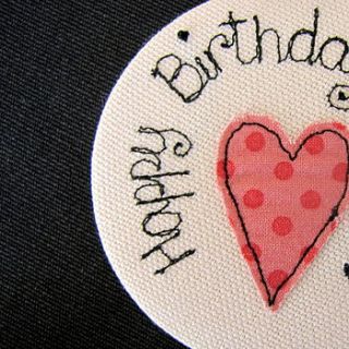 personalised 'happy birthday' mirror by sew very english