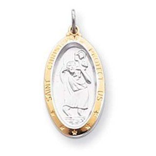 Sterling Silver & Vermeil St. Christopher Medal Pendants Jewelry