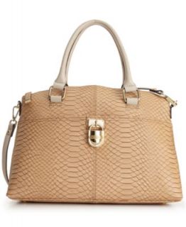 Calvin Klein Luxe Lamb Monogram Satchel   Handbags & Accessories