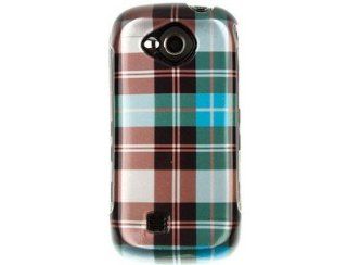 Snap On Plastic Phone Design Cover Case Blue Checkers For Samsung Reality Cell Phones & Accessories