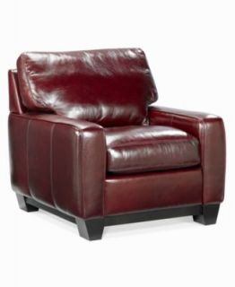 Hampton Leather Ottoman, 28W x 23D x 19H   Furniture