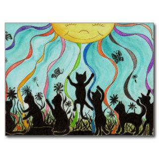Ribbons of Sunlight with Playful Kitties Postcards