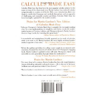 Calculus Made Easy Silvanus P. Thompson, Martin Gardner 9780312185480 Books