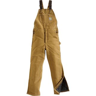 Carhartt Duck Arctic Quilt-Lined Bib Overall — Brown, 44in. Waist x 32in. Inseam, Model# R03  Insulated Bib   Coveralls
