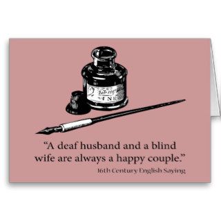 Marriage Quote   16th Century Quotes Sayings Greeting Card