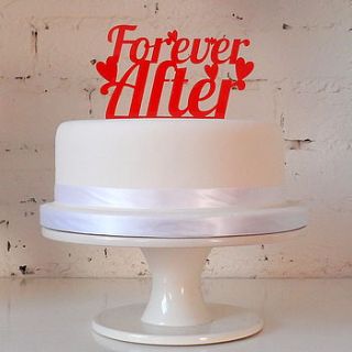 'forever after' wedding cake topper by miss cake