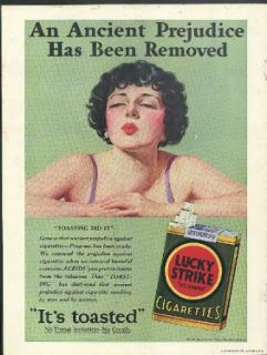 An Ancient Prejudice Has Been Removed Lucky Strike Cigarettes ad 1929 Entertainment Collectibles