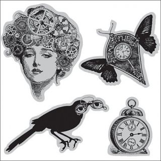 Hampton Art Graphic 45 Cling Stamps   Time Flies