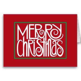 Merry Christmas White Greeting Cards