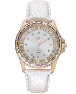 Juicy Couture Womens Stella White Embossed Leather Strap Watch 40mm 1901125   Watches   Jewelry & Watches