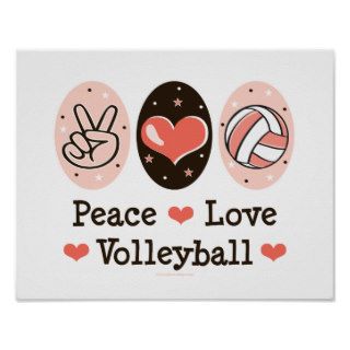 Peace Love Volleyball Poster