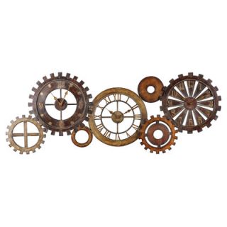 Uttermost Spare Parts Clock in Dark Chestnut Brown