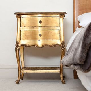 gold gilt bedside cabinet by the orchard furniture