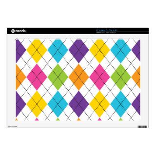 Colorful Rainbow Argyle Diamond Pattern Teen Gifts Laptop Decal