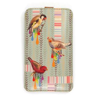 birds and stripes leather phone case by tovi sorga