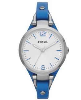 Fossil Womens Georgia Blue Leather Strap Watch 32mm ES3297   Watches   Jewelry & Watches