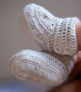 baby booties hand made unisex by the little tailor