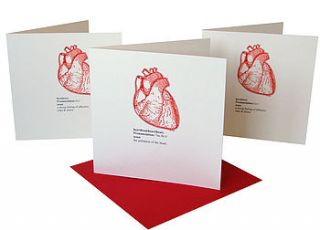 printed human heart valentine's card by made with love designs ltd