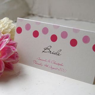 polka dot place card by chandler invitations
