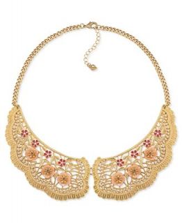 Carolee Necklace, Gold Tone Pink Stone Bib Necklace   Fashion Jewelry   Jewelry & Watches
