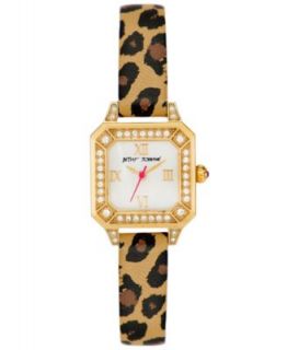 Betsey Johnson Watch, Womens White Quilted Leather Cuff Bracelet 25mm BJ00079 03   Watches   Jewelry & Watches