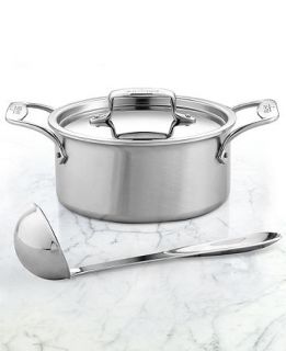 All Clad BD5 Brushed Stainless Steel 3 Qt. Covered Soup Pot with Ladle   Cookware   Kitchen
