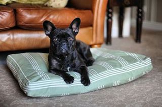 marlow stripes cushion dog bed by the stylish dog company