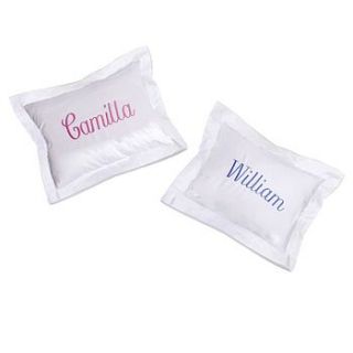 personalised children's pillow case and pad by monogrammed linen shop