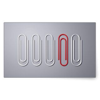 Paper Clips Rectangle Sticker