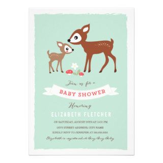 Hello Deer Baby Shower Invite