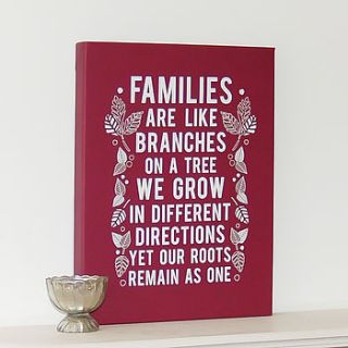 'families are like branches' canvas art by ant design gifts