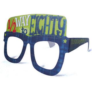 male 40th birthday card glasses by tandem green