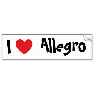 I Love Allegro Bumper Sticker