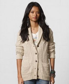 Denim & Supply Ralph Lauren Cable Knit Shawl Collar Cardigan   Sweaters   Women