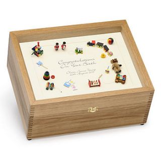 birth memory box (black on cream) by elizabeth young designs