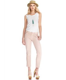 7 For All Mankind Jeans, Cropped Straight Leg Pink Wash   Jeans   Women