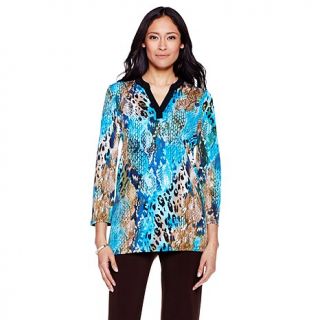 Slinky® Brand Printed Long Tunic with Bell Sleeves