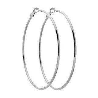 Italian Sterling Silver Large Hoop Earrings Amoro Jewelry