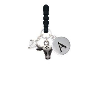 Longhorn Initial Phone Candy Charm Color Silver;Silver Pebble Initial A Cell Phones & Accessories