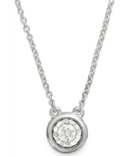 Diamond Necklace, 14k Gold Bezel Set Diamond Pendant (1/5 ct. t.w.)   Necklaces   Jewelry & Watches