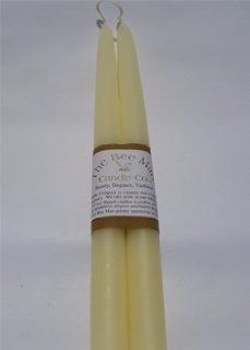Solid Beeswax Ivory Tapers 12 Inch  Beeswax Candles  